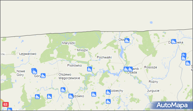 mapa Pochwałki, Pochwałki na mapie Targeo