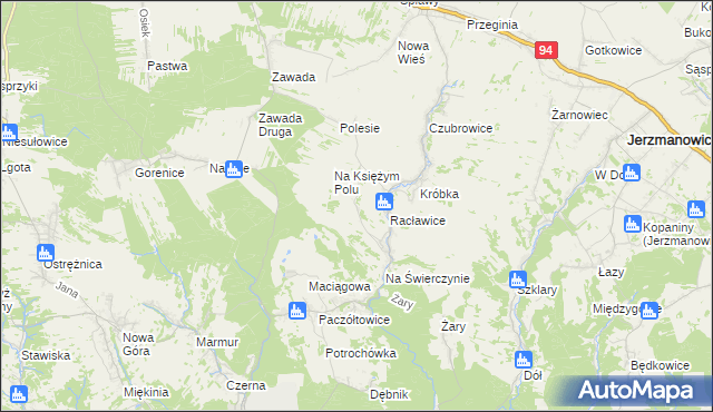 mapa Pod Skałą gmina Jerzmanowice-Przeginia, Pod Skałą gmina Jerzmanowice-Przeginia na mapie Targeo
