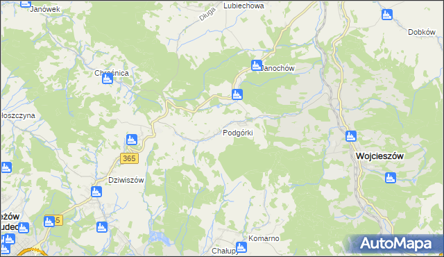 mapa Podgórki gmina Świerzawa, Podgórki gmina Świerzawa na mapie Targeo