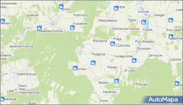 mapa Podgórze gmina Ciepielów, Podgórze gmina Ciepielów na mapie Targeo