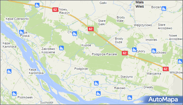 mapa Podgórze-Parcele, Podgórze-Parcele na mapie Targeo