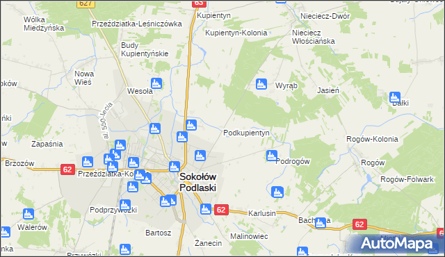 mapa Podkupientyn, Podkupientyn na mapie Targeo