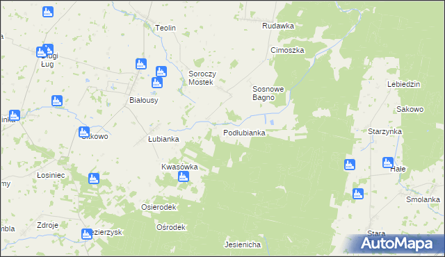 mapa Podłubianka, Podłubianka na mapie Targeo