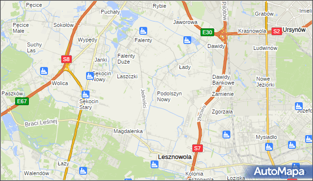 mapa Podolszyn Nowy, Podolszyn Nowy na mapie Targeo