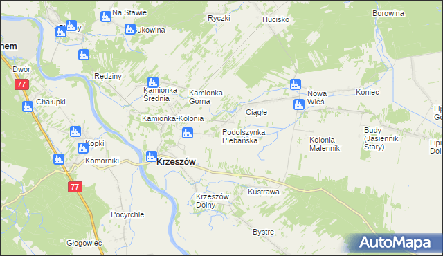 mapa Podolszynka Plebańska, Podolszynka Plebańska na mapie Targeo