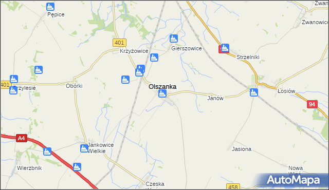 mapa Pogorzela gmina Olszanka, Pogorzela gmina Olszanka na mapie Targeo