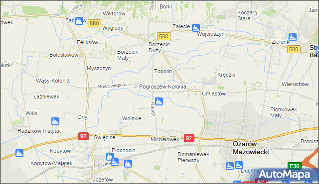 mapa Pogroszew, Pogroszew na mapie Targeo