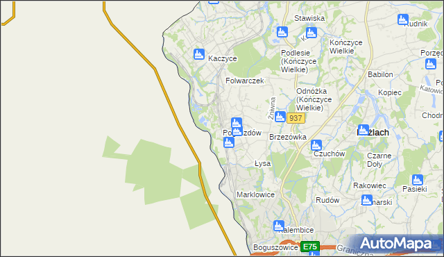 mapa Pogwizdów gmina Hażlach, Pogwizdów gmina Hażlach na mapie Targeo