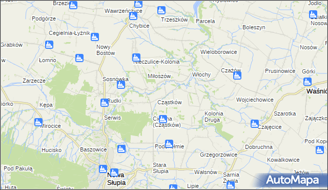 mapa Pokrzywianka gmina Nowa Słupia, Pokrzywianka gmina Nowa Słupia na mapie Targeo