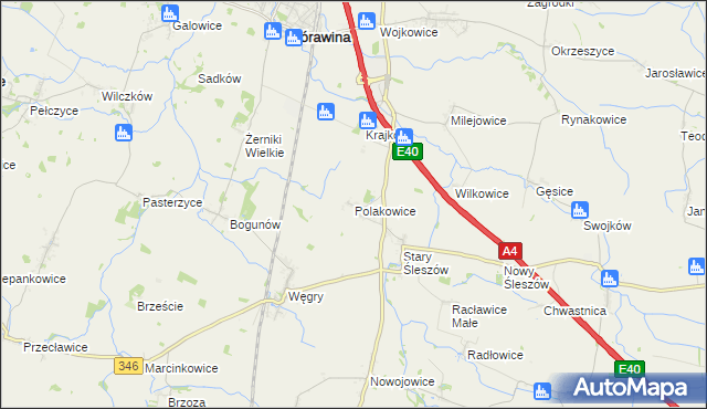 mapa Polakowice, Polakowice na mapie Targeo