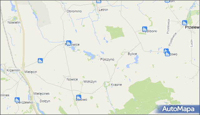 mapa Połczyno gmina Lipiany, Połczyno gmina Lipiany na mapie Targeo