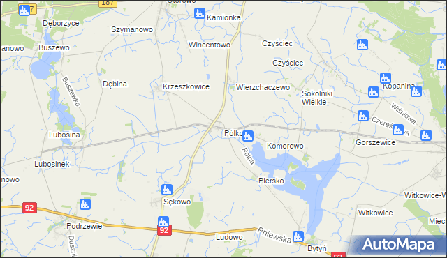 mapa Pólko gmina Kaźmierz, Pólko gmina Kaźmierz na mapie Targeo