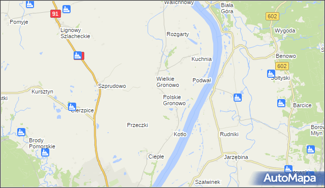 mapa Polskie Gronowo, Polskie Gronowo na mapie Targeo