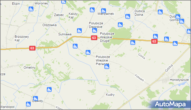 mapa Polubicze Wiejskie Pierwsze, Polubicze Wiejskie Pierwsze na mapie Targeo