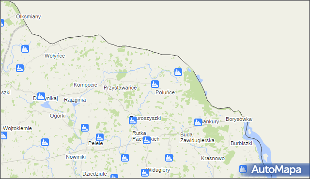 mapa Poluńce, Poluńce na mapie Targeo