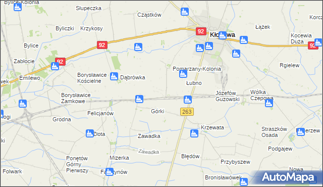 mapa Pomarzany Fabryczne, Pomarzany Fabryczne na mapie Targeo