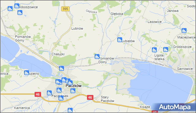 mapa Pomianów Dolny, Pomianów Dolny na mapie Targeo