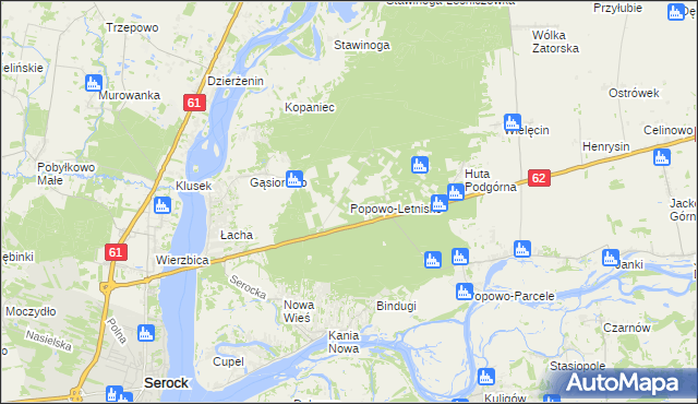 mapa Popowo-Letnisko, Popowo-Letnisko na mapie Targeo