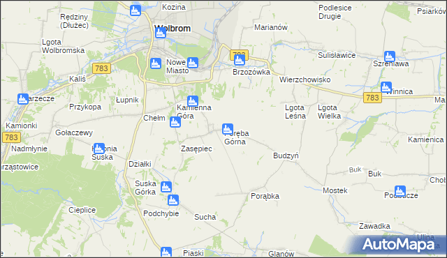 mapa Poręba Górna, Poręba Górna na mapie Targeo