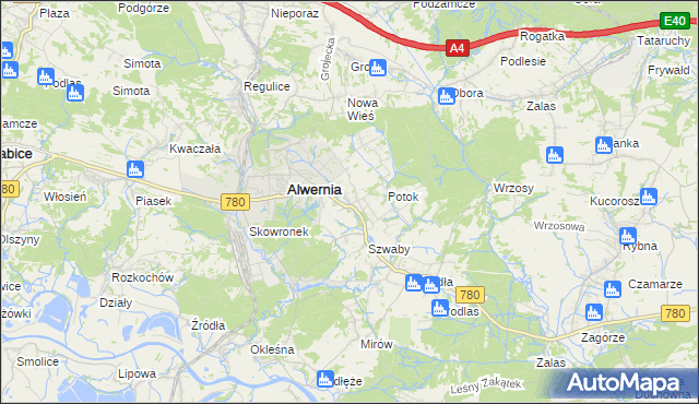 mapa Poręba Żegoty, Poręba Żegoty na mapie Targeo