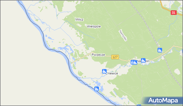 mapa Porzecze gmina Boleszkowice, Porzecze gmina Boleszkowice na mapie Targeo