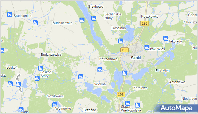 mapa Potrzanowo, Potrzanowo na mapie Targeo