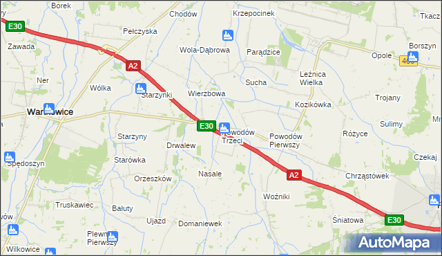 mapa Powodów Trzeci, Powodów Trzeci na mapie Targeo