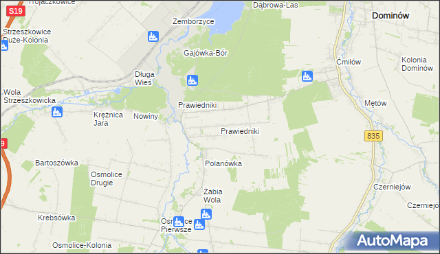 mapa Prawiedniki, Prawiedniki na mapie Targeo