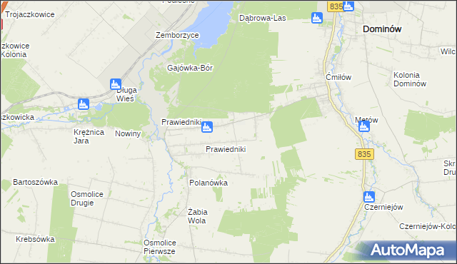 mapa Prawiedniki-Kolonia, Prawiedniki-Kolonia na mapie Targeo
