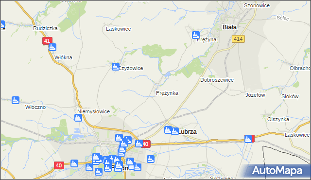 mapa Prężynka, Prężynka na mapie Targeo