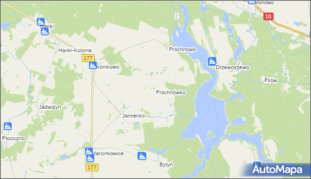 mapa Próchnówko, Próchnówko na mapie Targeo