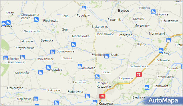 mapa Prokocice, Prokocice na mapie Targeo