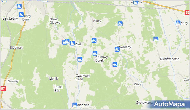 mapa Prusowy Borek, Prusowy Borek na mapie Targeo
