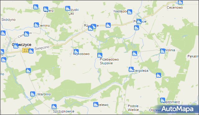 mapa Przebędowo Słupskie, Przebędowo Słupskie na mapie Targeo