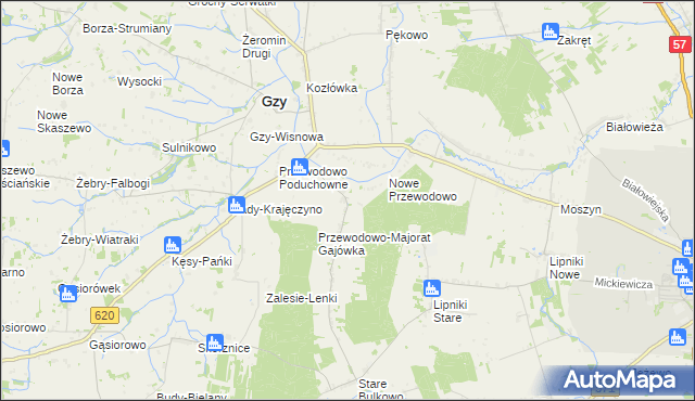 mapa Przewodowo-Majorat, Przewodowo-Majorat na mapie Targeo