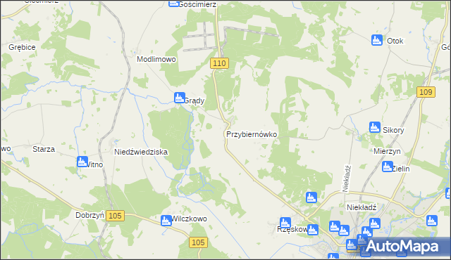 mapa Przybiernówko, Przybiernówko na mapie Targeo