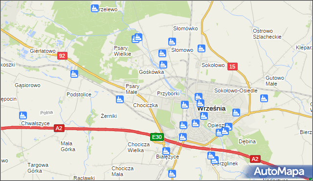 mapa Przyborki, Przyborki na mapie Targeo