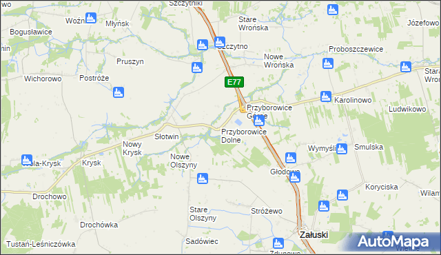 mapa Przyborowice Dolne, Przyborowice Dolne na mapie Targeo
