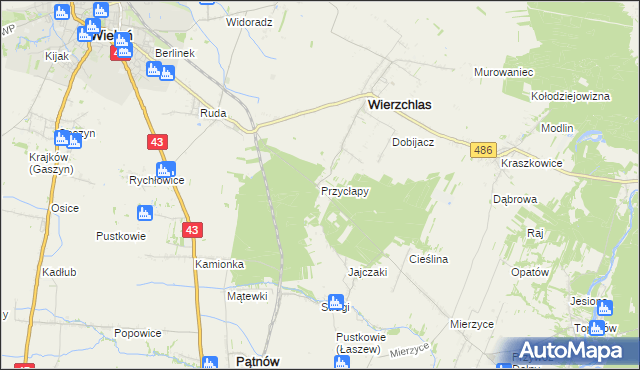 mapa Przycłapy, Przycłapy na mapie Targeo