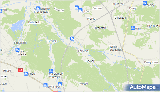 mapa Przyłęk gmina Szczekociny, Przyłęk gmina Szczekociny na mapie Targeo