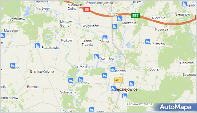 mapa Przymiłów, Przymiłów na mapie Targeo