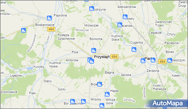 mapa Przystajń, Przystajń na mapie Targeo