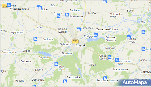 mapa Przytyk, Przytyk na mapie Targeo