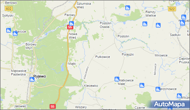 mapa Pułkowice, Pułkowice na mapie Targeo