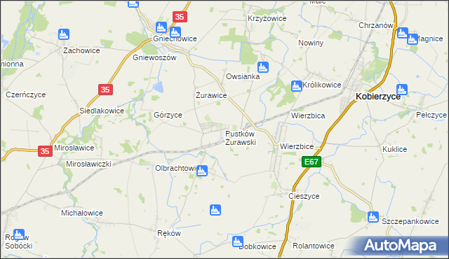 mapa Pustków Żurawski, Pustków Żurawski na mapie Targeo