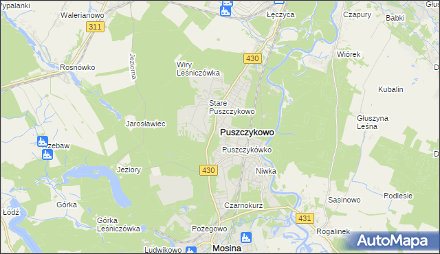 mapa Puszczykowo powiat poznański, Puszczykowo powiat poznański na mapie Targeo