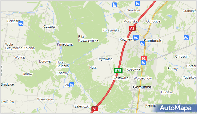 mapa Pytowice, Pytowice na mapie Targeo