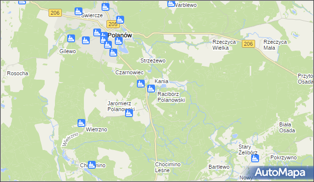 mapa Racibórz Polanowski, Racibórz Polanowski na mapie Targeo