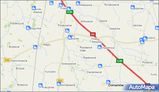 mapa Racławice Małe, Racławice Małe na mapie Targeo