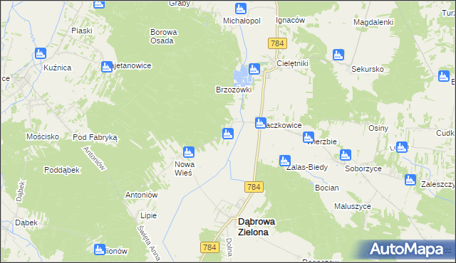 mapa Raczkowice-Kolonia, Raczkowice-Kolonia na mapie Targeo